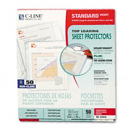 C-LINE PRODUCTS C-Line 62038 Top-Load Polypropylene Sheet Protectors  Standard  Ltr  Non-Glare  50/box 62038